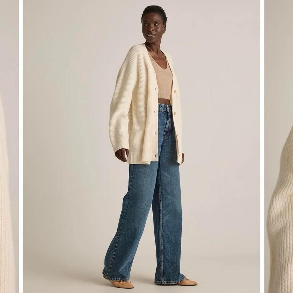 Cream Oversized Cashmere Cardigan